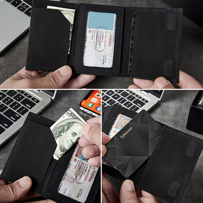 Airtag Men'S Wallet Minimalist RFID Wallet with Airtag Stand Smart Pop-Up Wallet with Wallet, Slim Card Holder Small Wallet